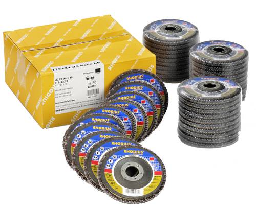 40x Rhodius LSZ F2 Fächerschleifscheibe Korn:40 Ø125mm
