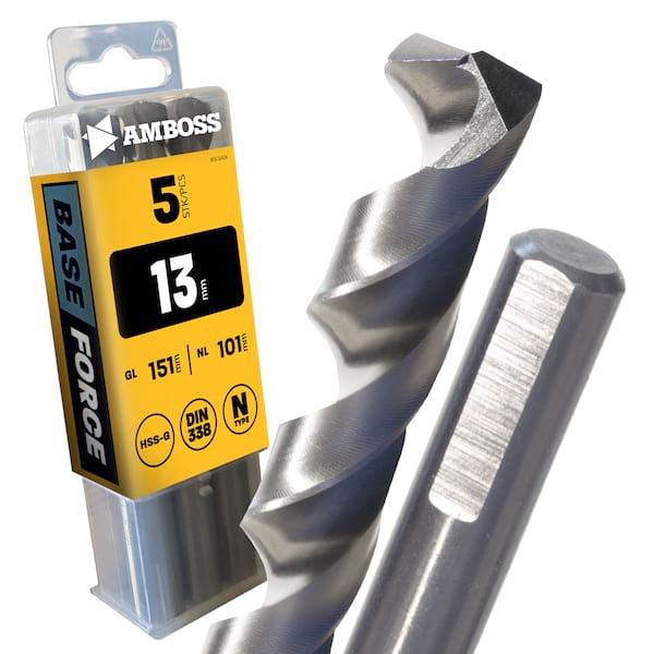 5 x HSS G BASE Force Metallbohrer DIN 338 - Ø:13 mm