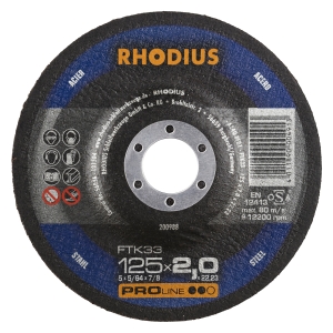 Rhodius FT33 Metall Trennscheibe | Ø125 mm - 2 mm -  22.23 mm | gekroepft