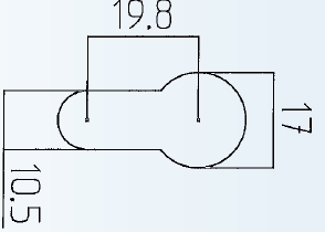 Blechlocher 33.3  x 17 x 10,5 mm für Profilzylinder