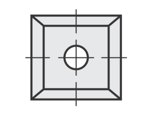 Standard Wendeschneideplatte mit Länge: 10.5 Breite: 10.5 Tiefe: 1.5 Winkel: 35 Qualität: KCR08
