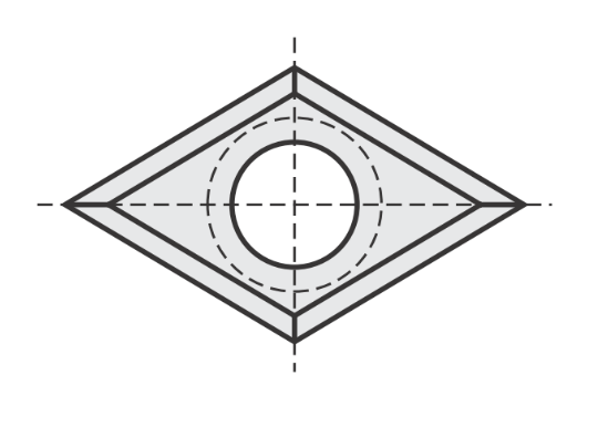 Standard Wendeschneideplatte mit Länge: 14 Breite: 14 Tiefe: 2 Winkel: 30 Qualität: HC05