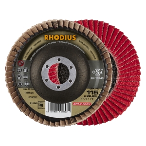 10x Rhodius LSK FK Fächerschleifscheibe Korn:40 Ø115mm