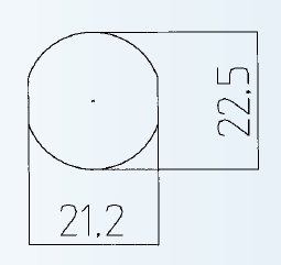 Blechlocher 22.5mm 2-seitig abgeflacht auf 21,2mm  -verdrehungssicher