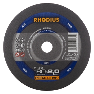 Rhodius FT33 Metall Trennscheibe | Ø180 mm - 2 mm -  22.23 mm | gerade