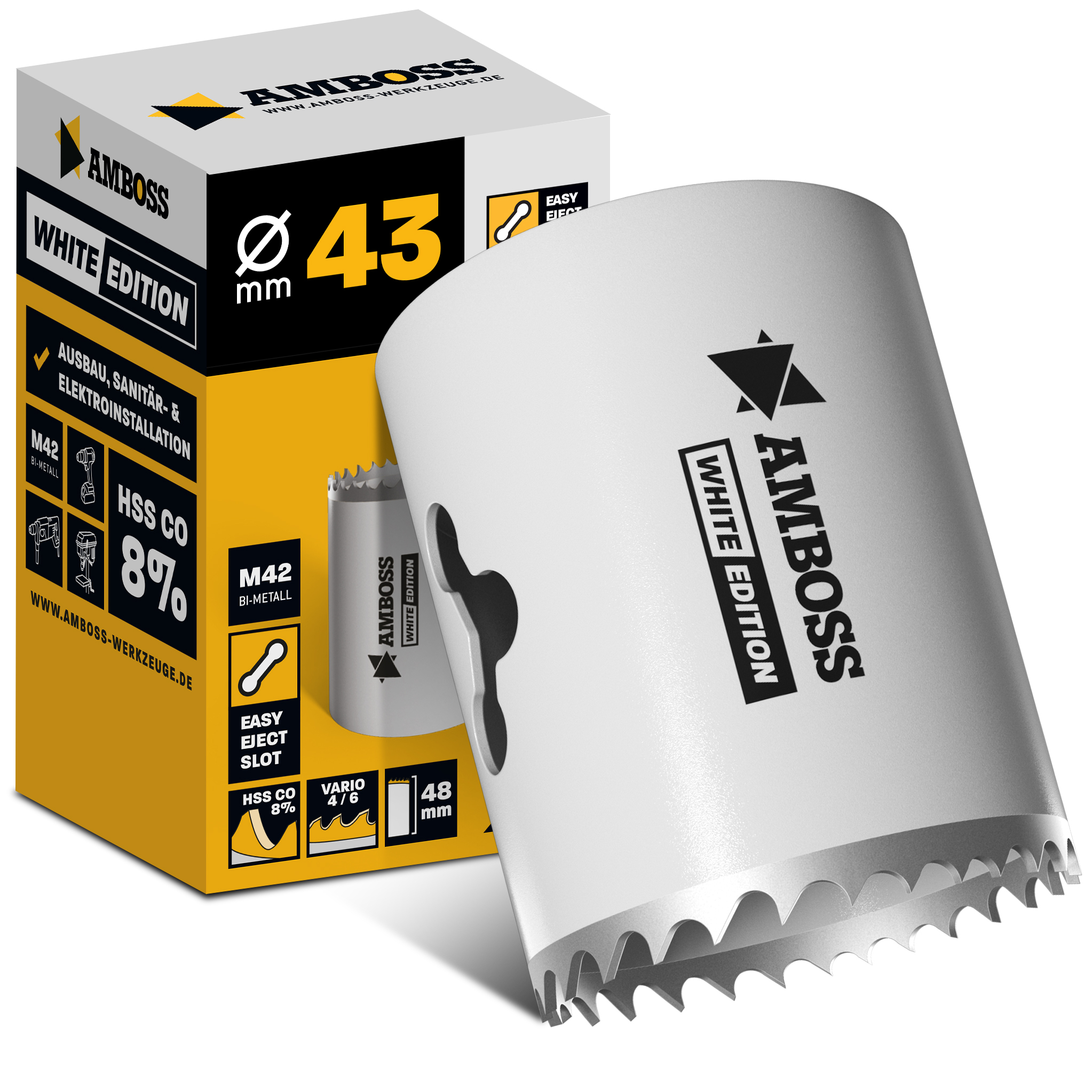HSS M42 Amboss Lochsäge Ø 43 mm (ohne Aufnahme)