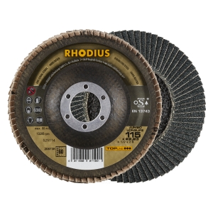 10x Rhodius JUMBO LONGLIFE Fächerschleifscheibe Korn:60 Ø115mm