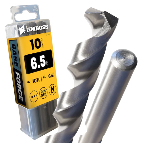 10 x HSS G BASE Force Metallbohrer DIN 338 - Ø:6.5 mm