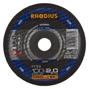 Rhodius FT33 Metall Trennscheibe | Ø100 mm - 2 mm -  16 mm | gerade
