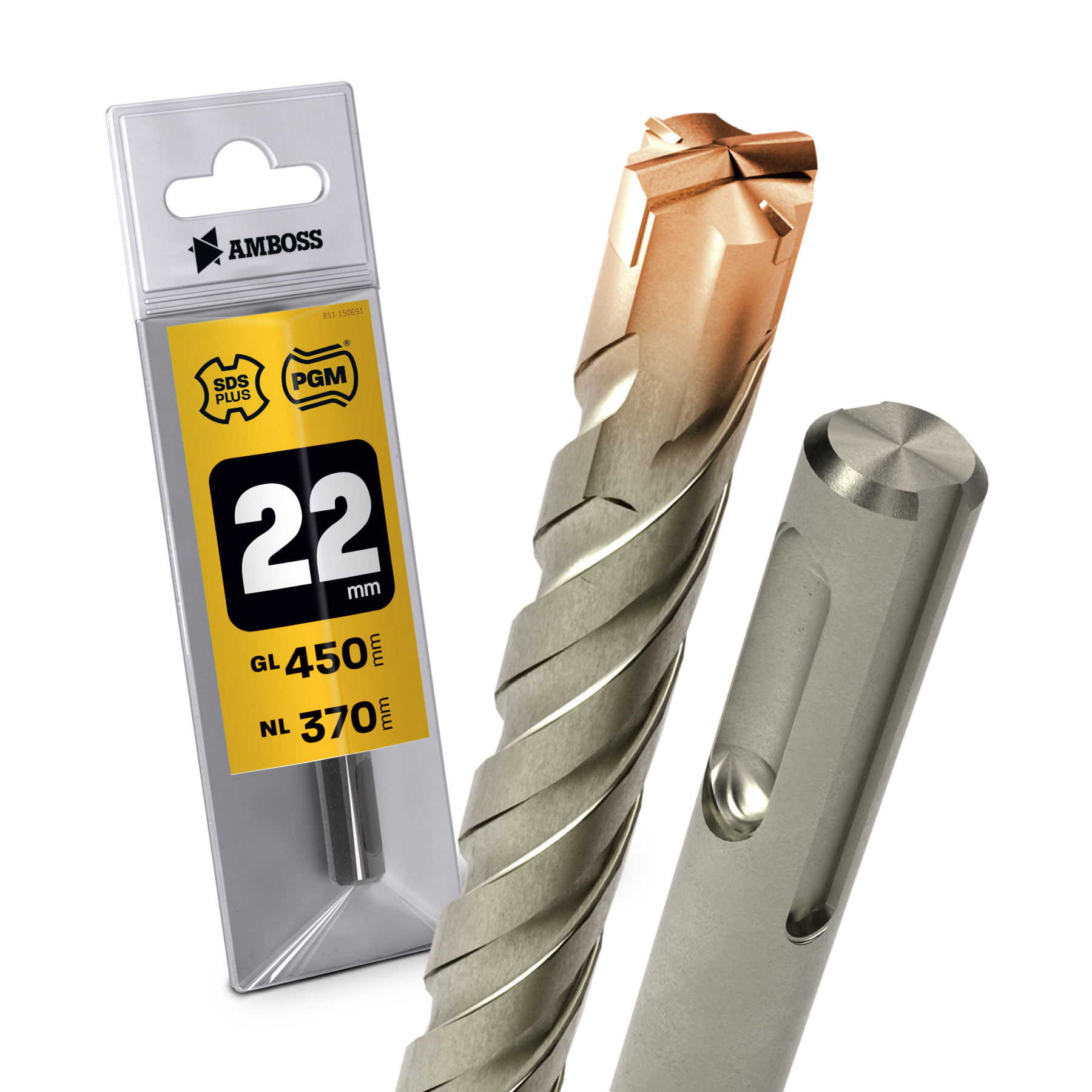 1x Bohrer SDS Plus Schaft - Ø:22 mm - GL: 450 mm