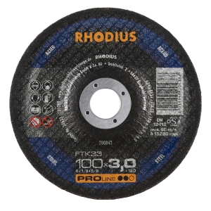 Rhodius FT33 Metall Trennscheibe | Ø100 mm - 3 mm -  16 mm | gekroepft