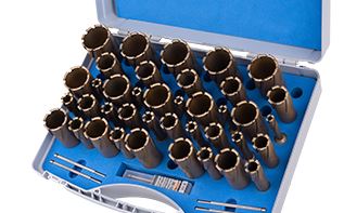 HM Kernbohrer Set Hard Line Schnitttiefe 55mm - 39 tlg.
