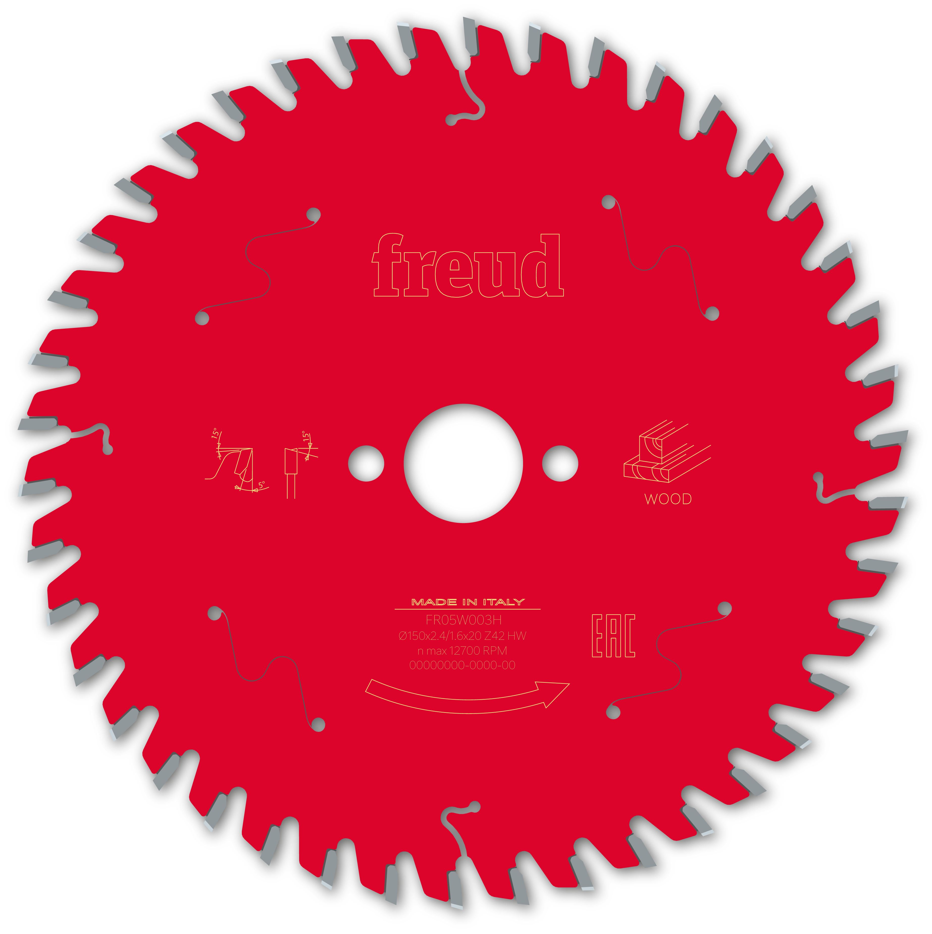 Freud HM Kreissägeblatt für Handkreissägen - 150 x 2.4/1.6 x 20 Z42 WZ
