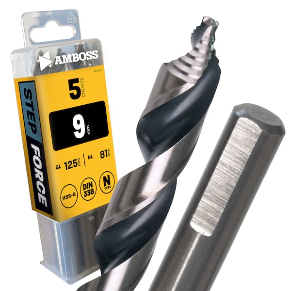5 x HSS G STEP Force Metallbohrer DIN 338 - Ø:9 mm