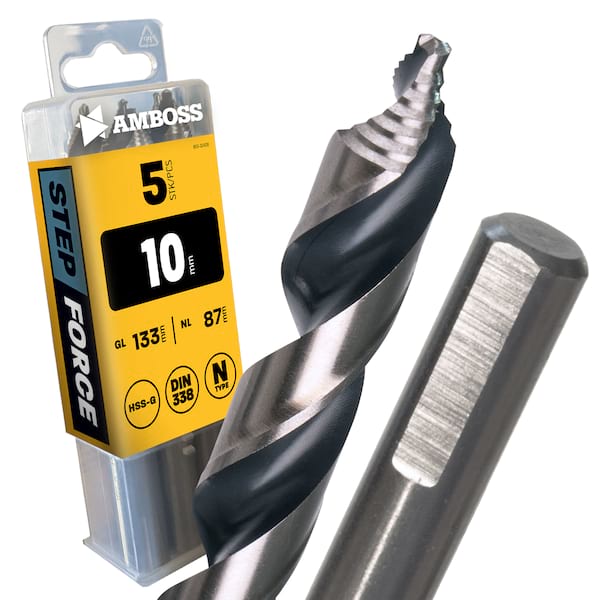 5 x HSS G STEP Force Metallbohrer DIN 338 - Ø:10 mm