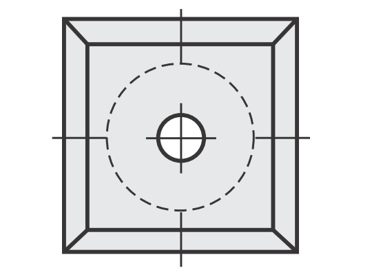 Standard Wendeschneideplatte mit Länge: 10.5 Breite: 10.5 Tiefe: 1.5 Winkel: 35 Qualität: MG18