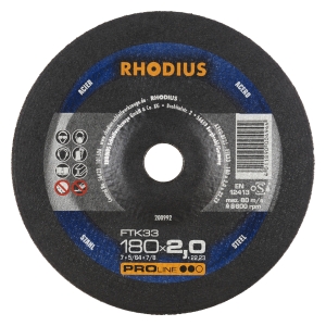 Rhodius FT33 Metall Trennscheibe | Ø180 mm - 2 mm -  22.23 mm | gekroepft