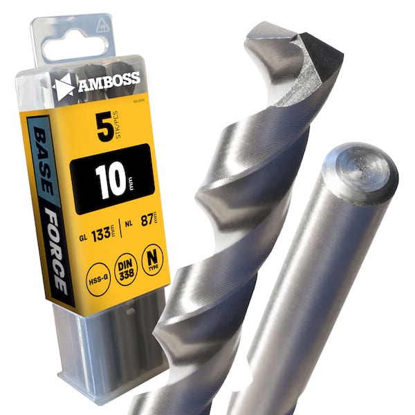 5 x HSS G BASE Force Metallbohrer DIN 338 - Ø:10 mm
