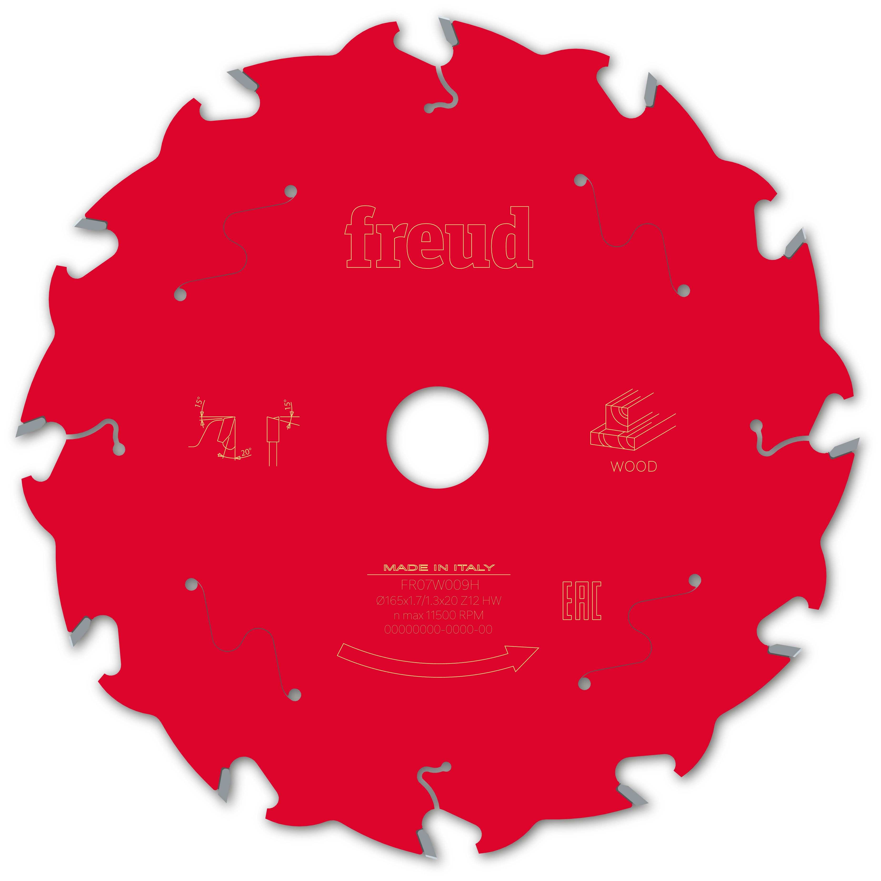 Freud HM Akku- Handkreissägeblatt - 165 x 1.7/1.3 x 20 Z12 WZ