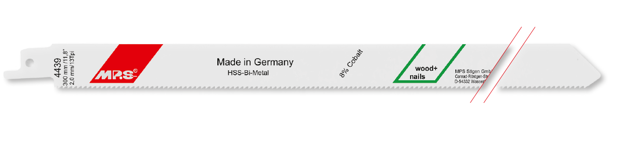 5x MPS Säbelsägeblatt Länge 300 mm