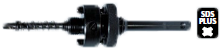 SDS-plus Aufnahme inkl. Auswurffeder und HM Zentrierbohrer - für Ø 32 bis 152mm