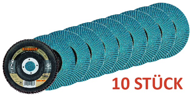 10x Rhodius LSZ F2 Fächerschleifscheibe Korn:60 Ø115mm