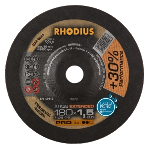 Rhodius XT38 Metall Trennscheibe | Ø180 mm - 1.5 mm -  22.23 mm | gekroepft