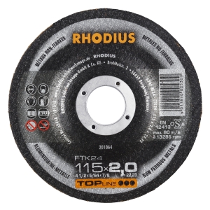 Rhodius FT24 Metall Trennscheibe | Ø115 mm - 2 mm -  22.23 mm | gekroepft