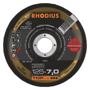 25x Rhodius RS580 Schruppschleifscheibe 125x7x22.23 mm