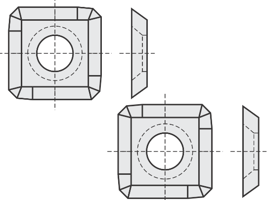 Standard Wendeschneideplatte mit Länge: 14.3 Breite: 14.3 Tiefe: 2.5 Winkel: 35 Qualität: HC20