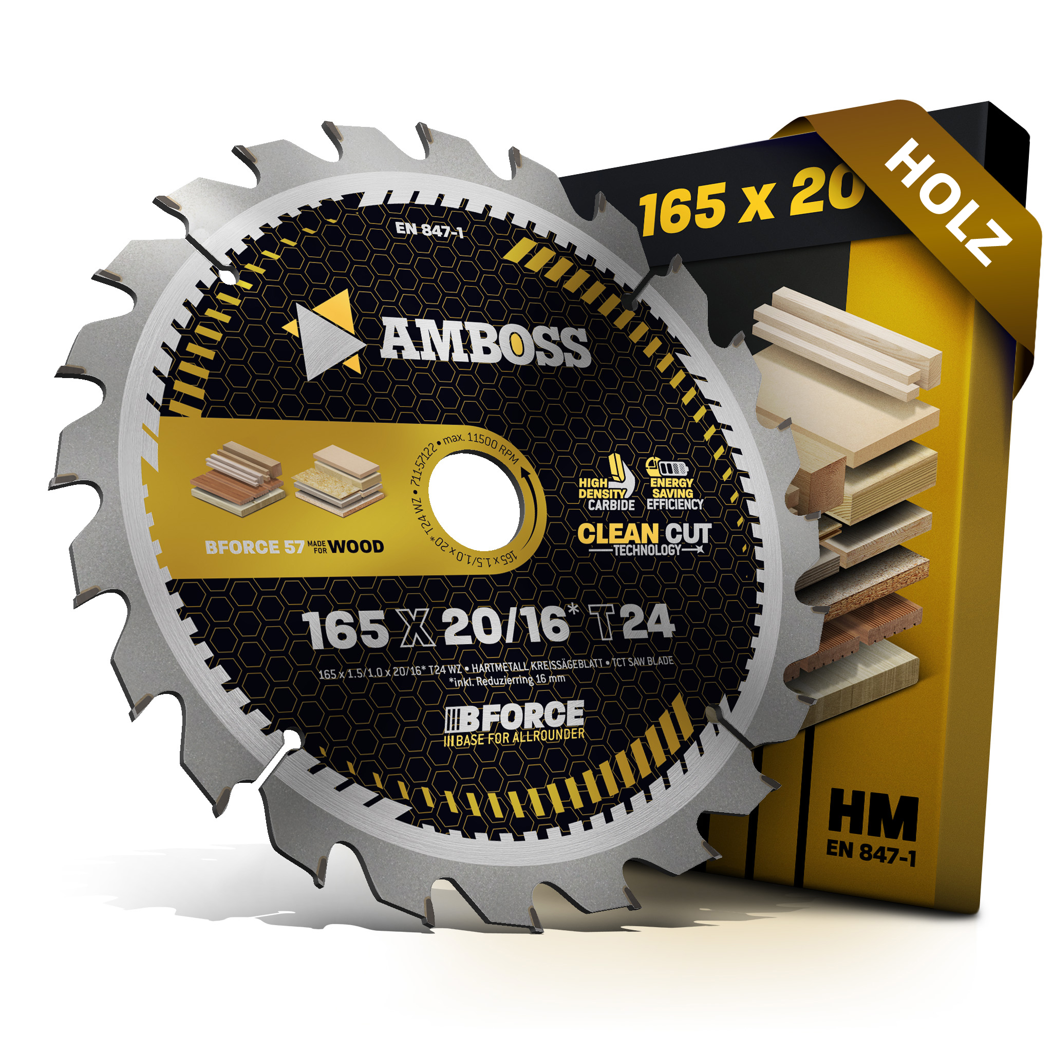HM Kreissägeblatt - 165 x 1.5/1.0 x 20 Z24 WZ