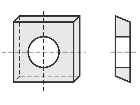 Spezial Wendeschneideplatte mit Länge: 12 Breite: 12 Tiefe: 1.5 Winkel: 40 System OERTLI Qualität: HC05
