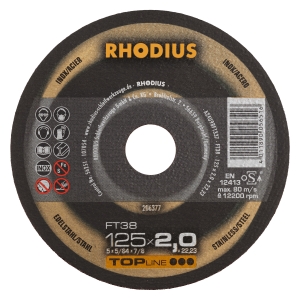 Rhodius FT38 Metall Trennscheibe | Ø125 mm - 2 mm -  22.23 mm | gerade