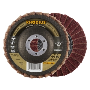 10x Rhodius VLS Fächerschleifscheibe mittel Ø115mm
