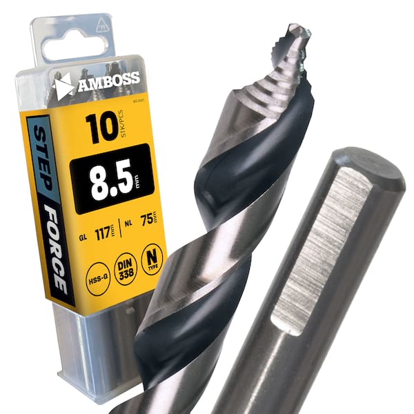 10 x HSS G STEP Force Metallbohrer DIN 338 - Ø:8.5 mm