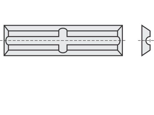 Mini Wendeschneideplatte mit Länge: 20 Breite: 4.1 Tiefe: 1.1 Winkel: 35 Qualität: HC05