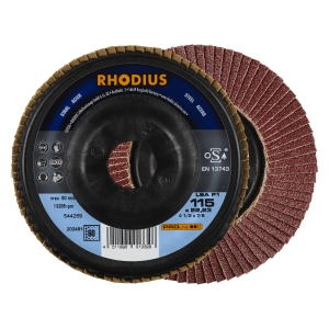 10x Rhodius LSA P1 Fächerschleifscheibe Korn:60 Ø115mm
