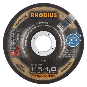 Rhodius XT38 Metall Trennscheibe | Ø115 mm - 1 mm -  22.23 mm | gekroepft