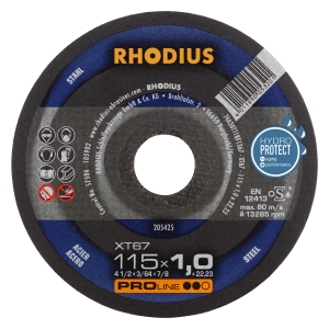 Rhodius XT67 Metall Trennscheibe | Ø115 mm - 1 mm -  22.23 mm | gerade