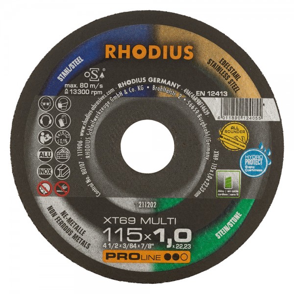 Rhodius XT69 Trennscheibe | Ø115 mm - 1 mm -  22.23 mm