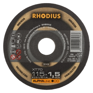 Rhodius XT70 Trennscheibe | Ø115 mm - 1 mm -  22.23 mm | gerade