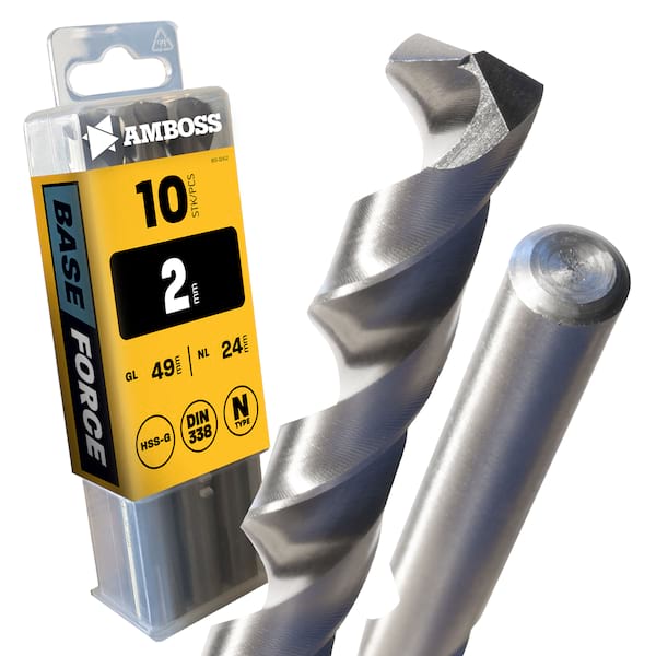 10 x HSS G BASE Force Metallbohrer DIN 338 - Ø:2 mm