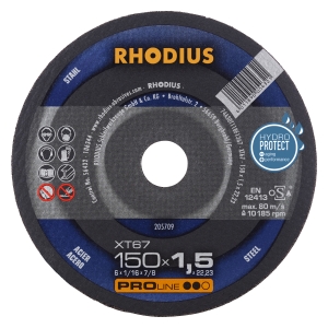 Rhodius XT67 Metall Trennscheibe | Ø150 mm - 1.5 mm -  22.23 mm | gerade