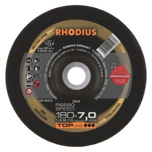 10x Rhodius RS580 Schruppschleifscheibe 180x7x22.23 mm