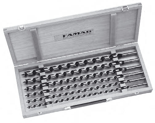 Schlangenbohrer Lewis  Satz 8 tlg. Ø 6-20 mm im Holzkasten GL 235 mm NL 160 mm