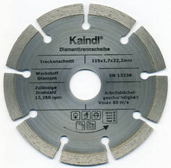Ø 115 mm x 22,2 Kaindl Diamant-Trennscheibe für Einhandschleifer