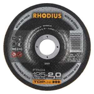 Rhodius FT24 Metall Trennscheibe | Ø125 mm - 2 mm -  22.23 mm | gekroepft