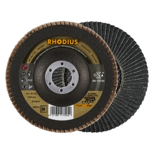 10x Rhodius JUMBO LONGLIFE Fächerschleifscheibe Korn:60 Ø125mm