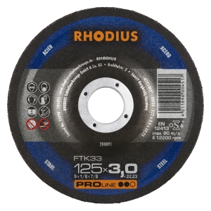 Rhodius FT33 Metall Trennscheibe | Ø125 mm - 3 mm -  22.23 mm | gekroepft