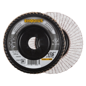 10x Rhodius LGA ALU Fächerschleifscheibe Korn:60 Ø115mm